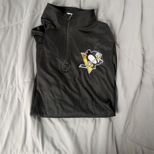 Black Quarter-Zip Pullover with Logo
